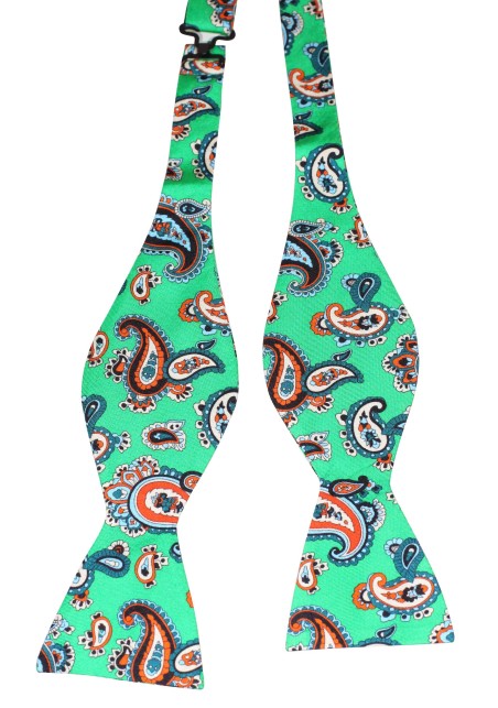Paisley Bow Tie in Bold Kelly Green