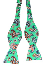 Paisley Bow Tie in Bold Kelly Green