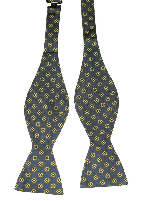 Dark Olive Green Silk Bowtie in Self-Tie Style