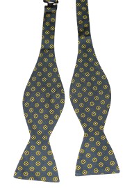 Dark Olive Green Silk Bowtie in Self-Tie Style