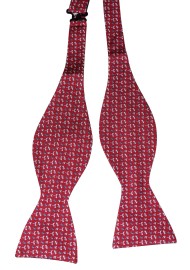 Burgundy Silk Bow Tie with Tiny Dragonflies - Self Tie Bow Tie