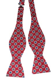 Wine Red Medallion Bow Tie in Finest Silk Fabric