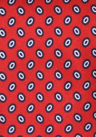 Cherry Red Silk Bowtie with Oval Dots