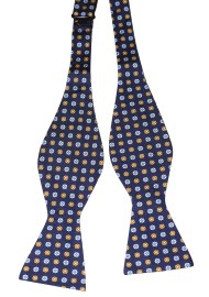 All Over Geometric Floral Print Bowtie in Navy