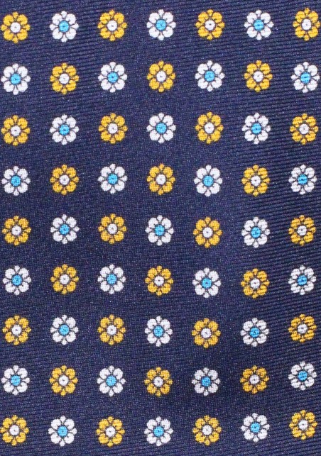 All Over Geometric Floral Print Bowtie in Navy
