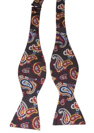 Paisley Silk Bow Tie in Brown and Orange