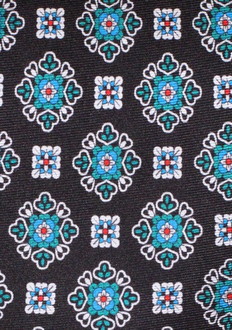 Black and Teal Silk Bow Tie in Self Tie Style