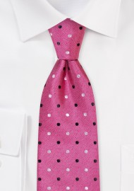 Polka Dot Tie in Lilac Rose