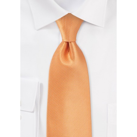 Designer Tangerine Tie with Texture