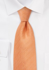 Designer Herringbone Tie in Tangerine