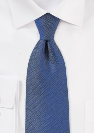 Herringbone Design Silk Tie in Denim Blue