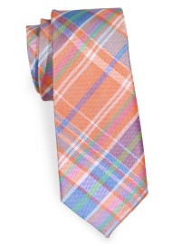 Trendy Slim Cut Madras Checks in Orange