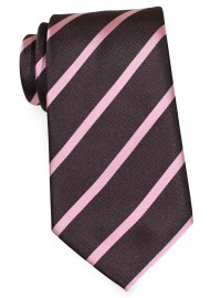 Repp Stripe Tie in Espresso and Pink