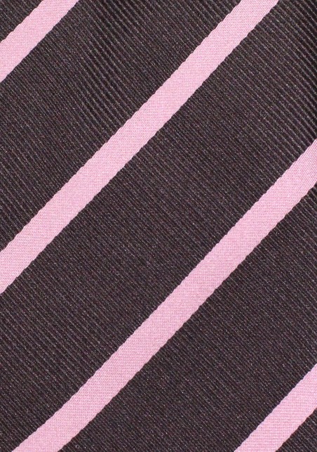 XL Length Repp Stripe Tie in Espresso and Pink