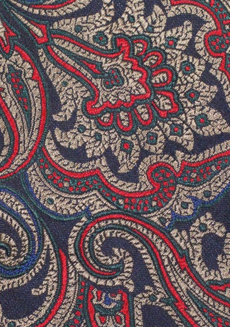 Paisley Tie in Navy and Antique Gold | Vintage Paisley Designer Necktie