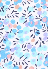 Flower Print Cotton Ties | Summer Cotton Tie in Blue and Aqua