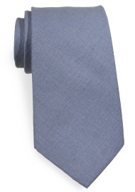 Dusty Blue XL Length Tie | Linen Wedding Tie in Extra Long Length
