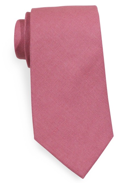 Vintage Mauve Linen Tie | Extra Long Mens Necktie in Vintage Mauve