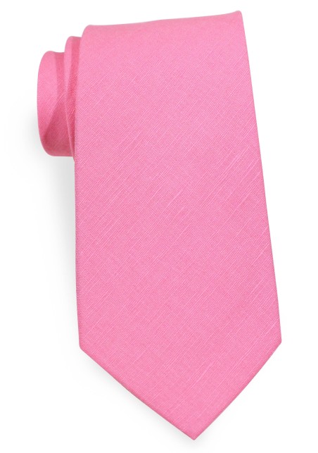 Linen Tie + Pocket Square in Bon Bon Pink