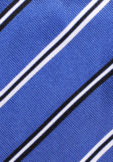 Repp Stripe Silk Necktie in Bold Blues