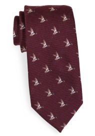 Outdoorsmen Collection Flying Ducks in Maroon Red