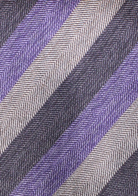 Stripe Designer Tie in Lilac and Gray