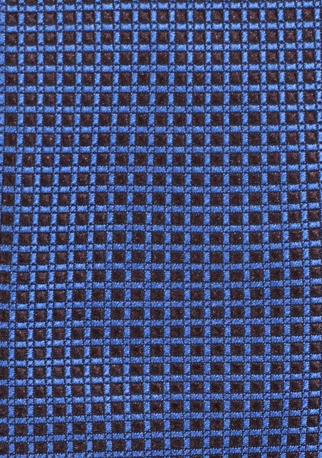 Mini Check Skinny Tie in Blue and Brown