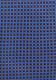 Mini Check Skinny Tie in Blue and Brown