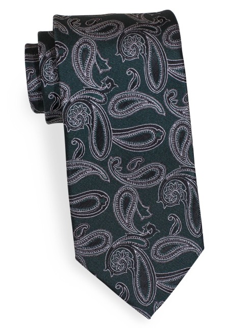 Hunter Green and Midnight Blue Paisley Tie