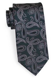 Hunter Green and Midnight Blue Paisley Tie