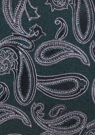 Hunter Green and Midnight Blue Paisley Tie