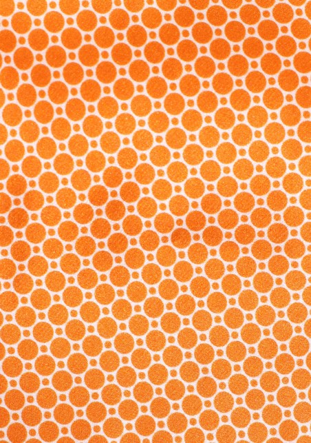 Geometric Print on Satin Silk in Harvest Pumpkin Orange