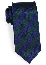 Dark Navy and Hunter Repp Striped Tie