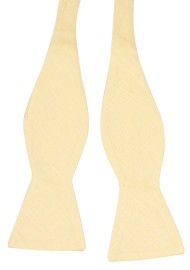 Lemon Sorbet Yellow Linen Bowtie in Self Tie Bow Tie Style