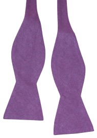 Plum Linen Bowtie in Self Tie