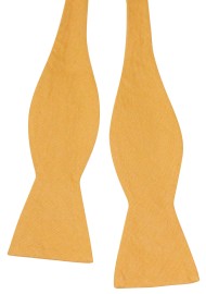 Butterscotch Golden Linen Bowtie in Self-tie Bow Tie Style