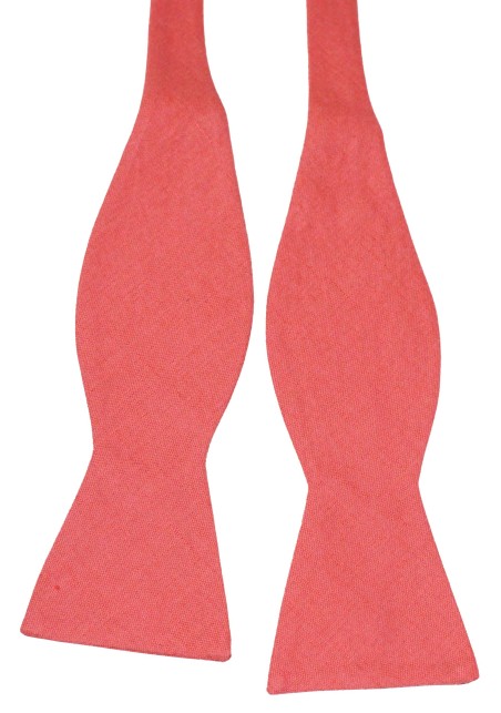 Sienna Orange Brown Linen Bow Tie in Self Tie