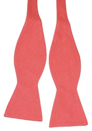 Sienna Orange Brown Linen Bow Tie in Self Tie