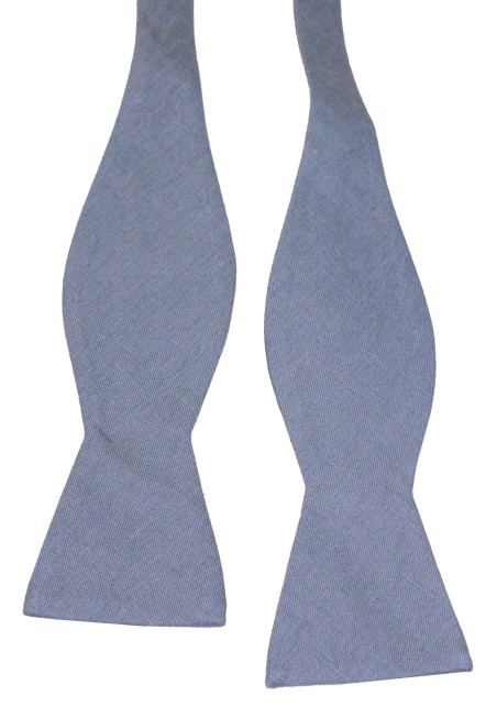 Dusty Blue Colored Linen Bow Tie Self-Tied