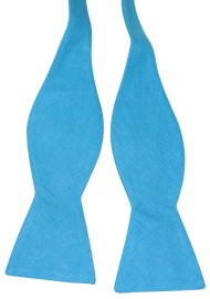 Teal Colored Linen Bow Tie in Self-Tie