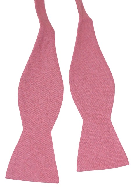 Vintage Mauve Linen Bow Tie in Self-Tie Style