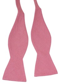 Vintage Mauve Linen Bow Tie in Self-Tie Style
