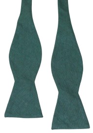 Emerald Green Self Tie Bow Tie in Matte Linen