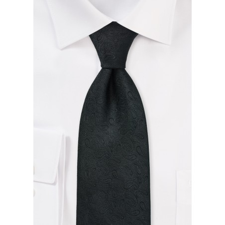 Paisley Patterned Tie in Black