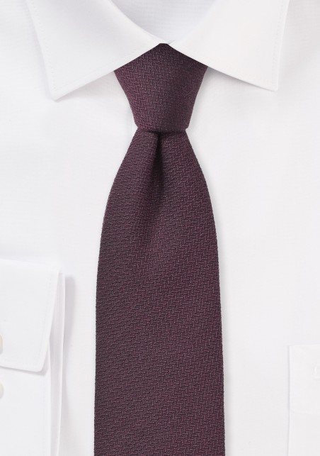 Zinfandel Red Wool Tie in Skinny Cut