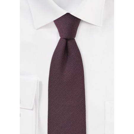 Zinfandel Red Wool Tie in Skinny Cut