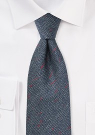 Herringbone Mens Tie in Denim Blue