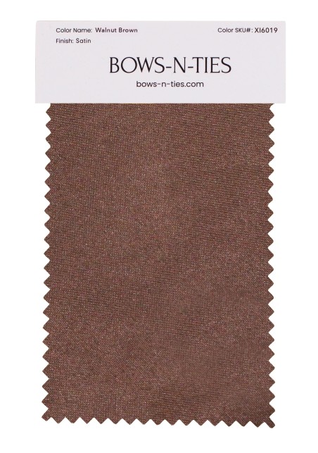 Walnut Fabric Swatch | Swatch for Mens Ties in Walnut Brown Satin