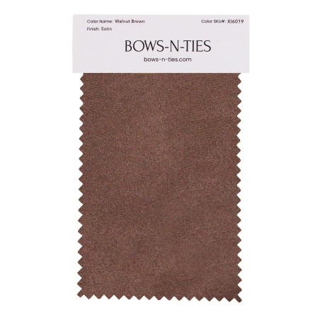 Walnut Fabric Swatch | Swatch for Mens Ties in Walnut Brown Satin