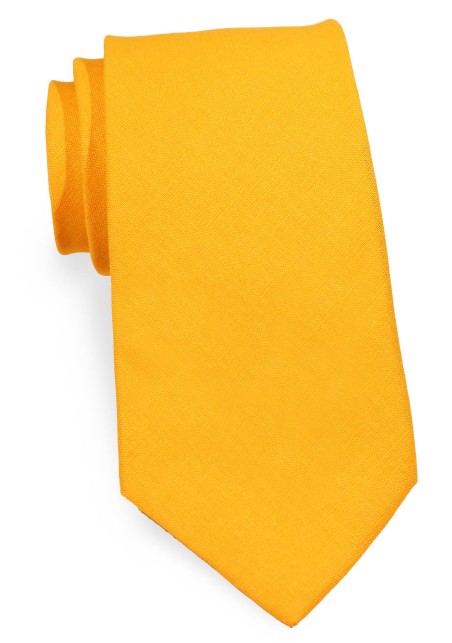 Marigold Linen Tie | Mens Tie in Linen in Marigold Color